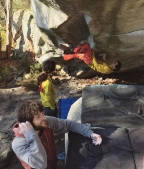 Gui-Gui, Webb and Albert working on The Big Island sit start