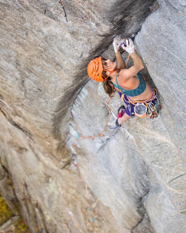 Heather Weidner comments on her 8b+ trad