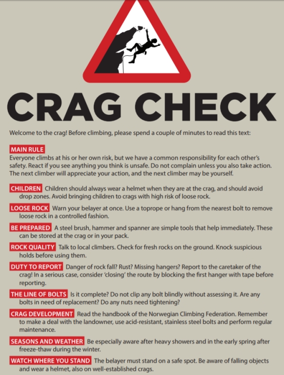 Norway Federation Crag Check - Safety First
