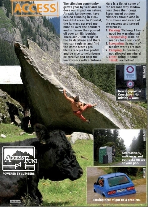 Talk to climbers with bad access behavior