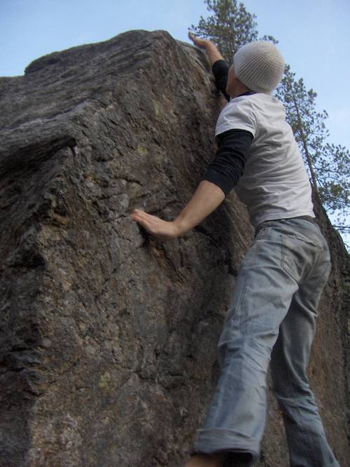 Månlandaren 6b+, Håkmark - dyno upp, enklaste vägen.