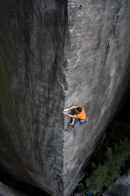 Perla 8a, Egon in Teplické skály CZ, Amazing arret climb.