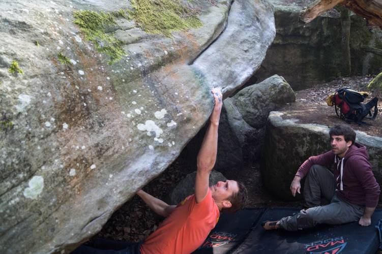 Rasta 7a, Fontainebleau, sector Rocher d'Avon. Climber: Ron Berends