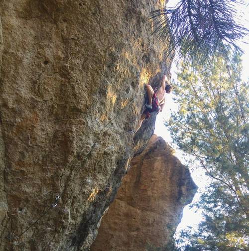 At the crux of "Huntito" 8a, Covisal Argentina